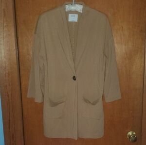 A New Day Tan Blazer with Relaxed Fit and Notched Lapels